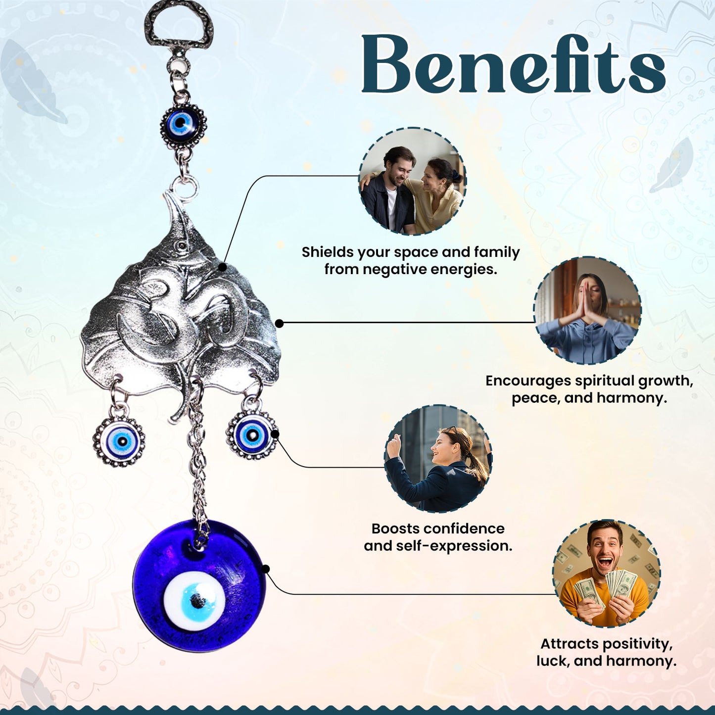 Om Leaf Evil Eye Hanging