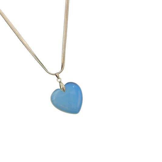 Opalite Heart Crystal Pendant