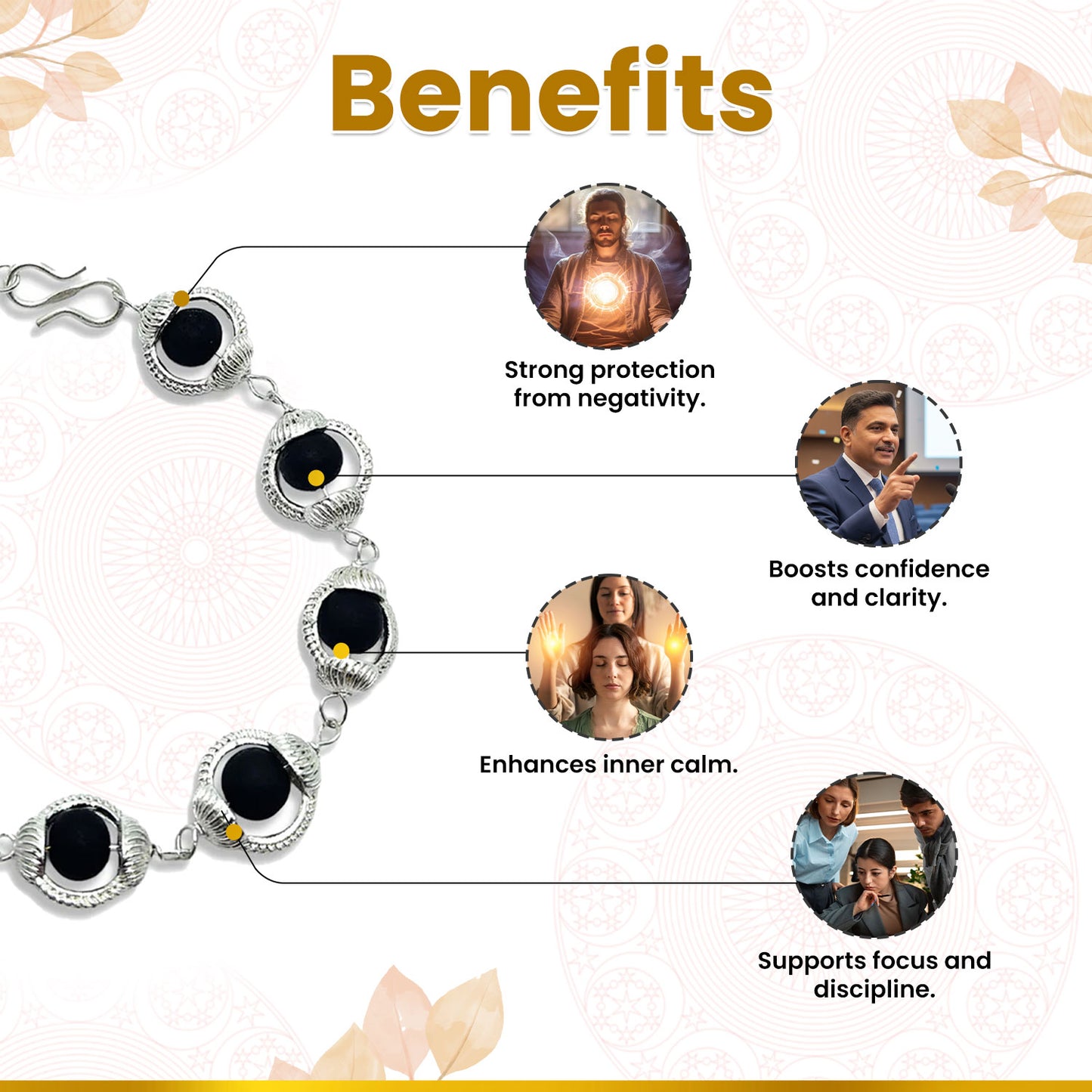 Original Karungali Bracelet With Silver Cap