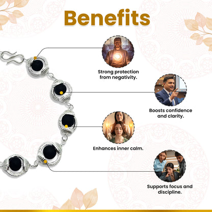 Original Karungali Bracelet With Silver Cap