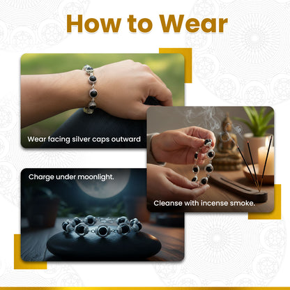 Original Karungali Bracelet With Silver Cap