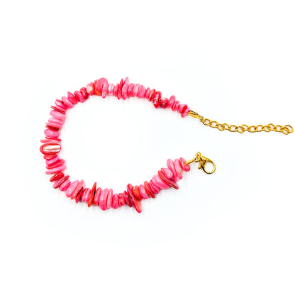 Pink Mother of Pearl Chips Bracelet