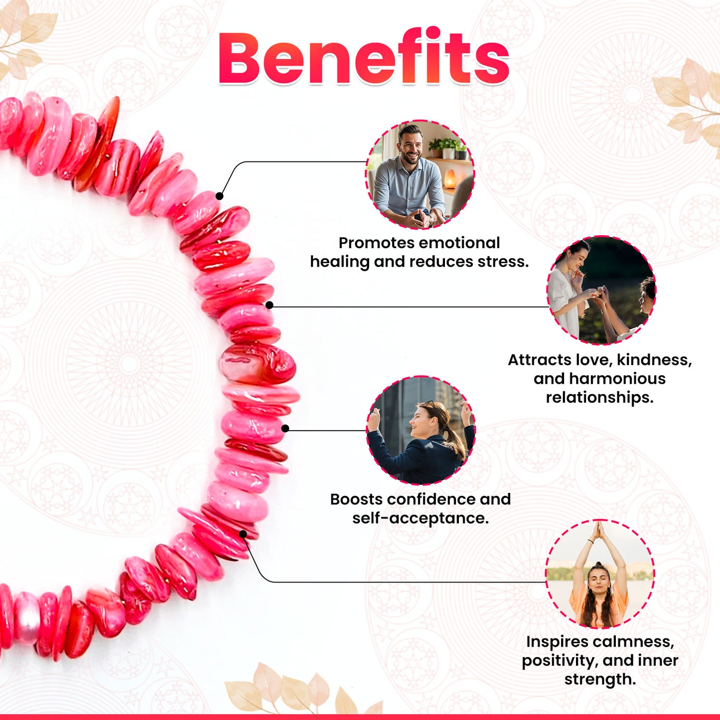 Pink Mother of Pearl Chips Bracelet