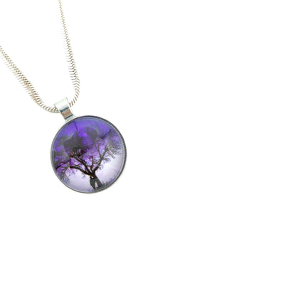 Purple Tree of Life Crystal Pendant