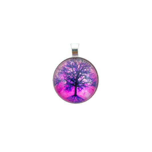 Purple Crystal Tree Pendant