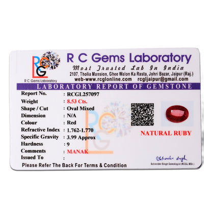 Manik (Ruby) 8.53 Cts