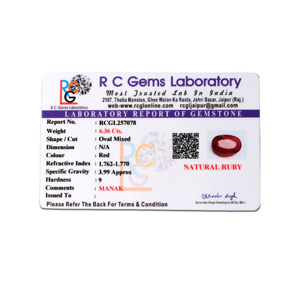 Manik (Ruby) 6.36 Cts
