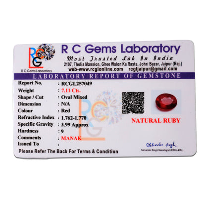Manik (Ruby) 7.11 Cts