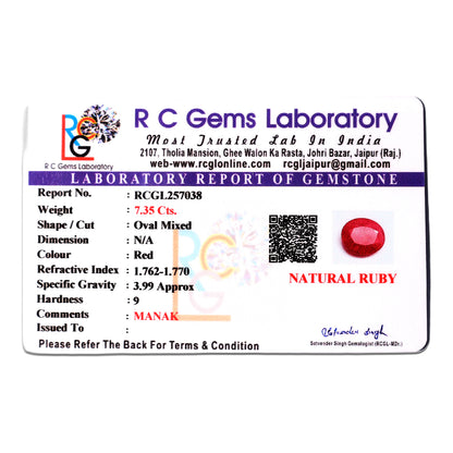 Manik (Ruby) 7.35 Cts
