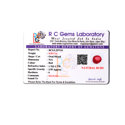 Manik (Ruby) 8.85 Cts