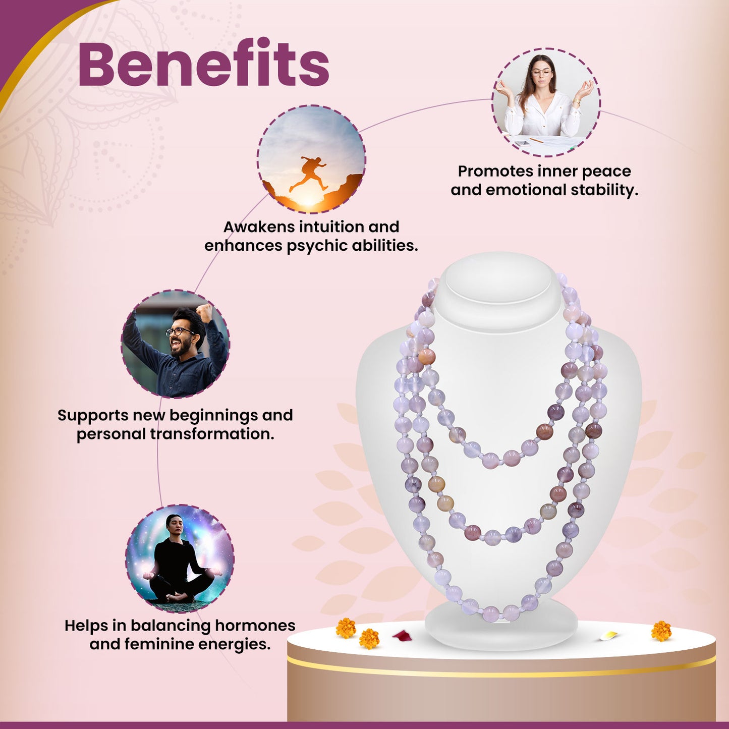 Rainbow Moonstone Mala