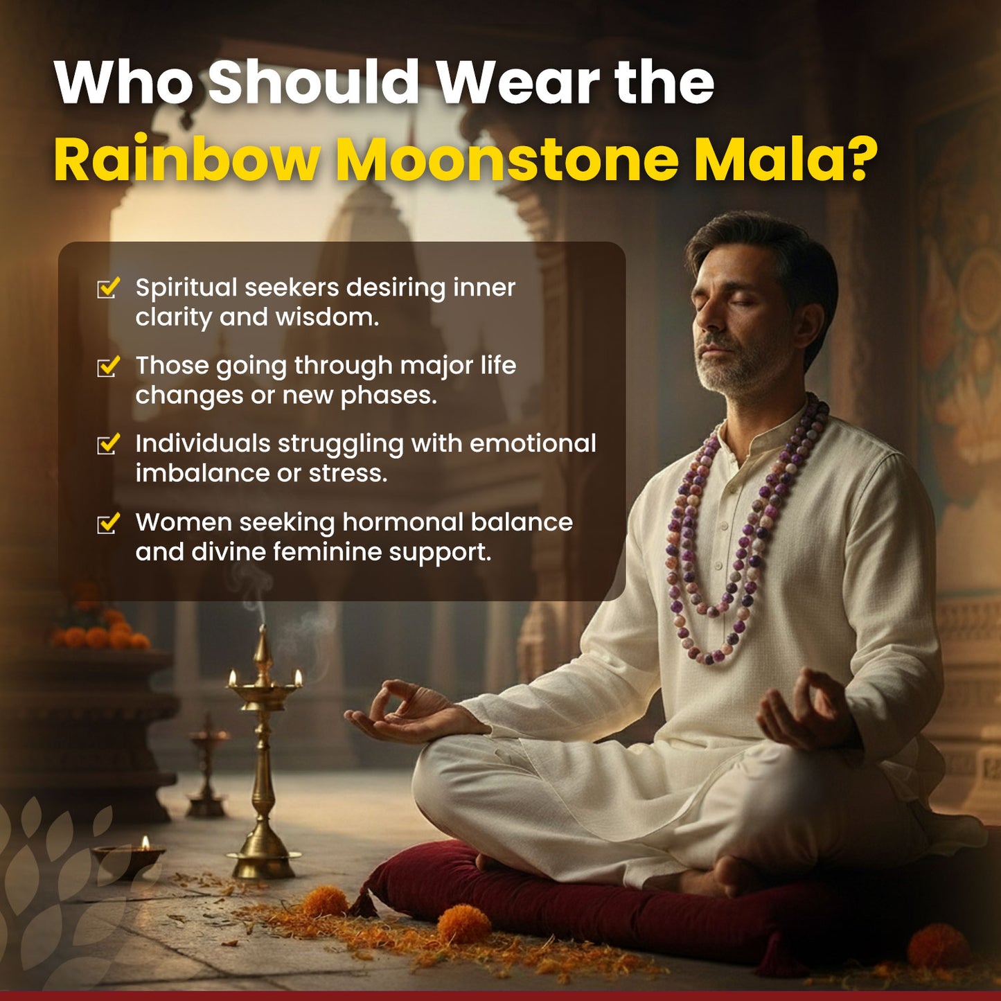 Rainbow Moonstone Mala