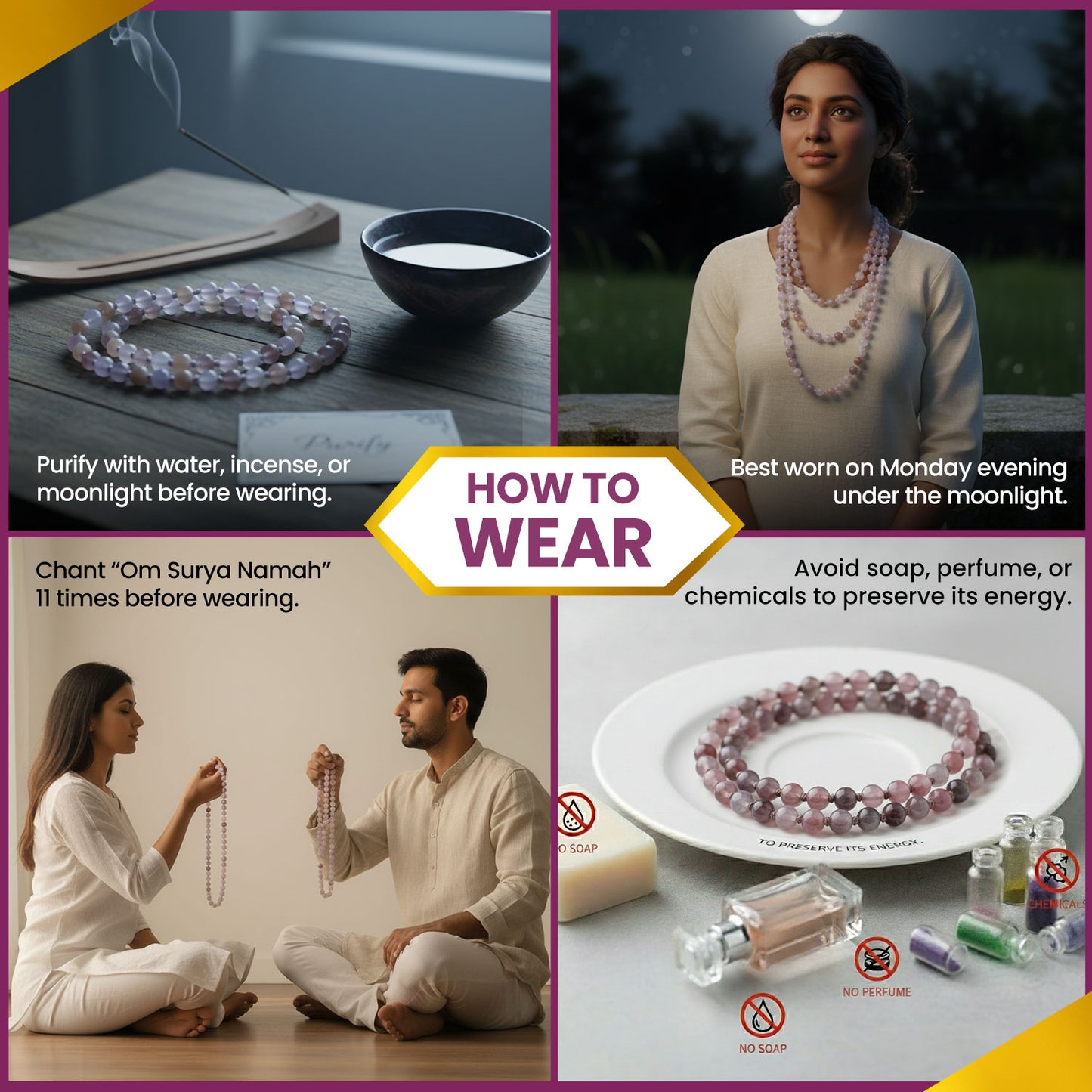 Rainbow Moonstone Mala