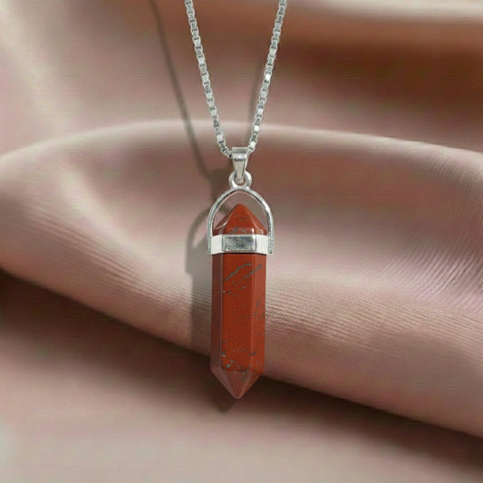 Red Jade Crystal Candle Pendant
