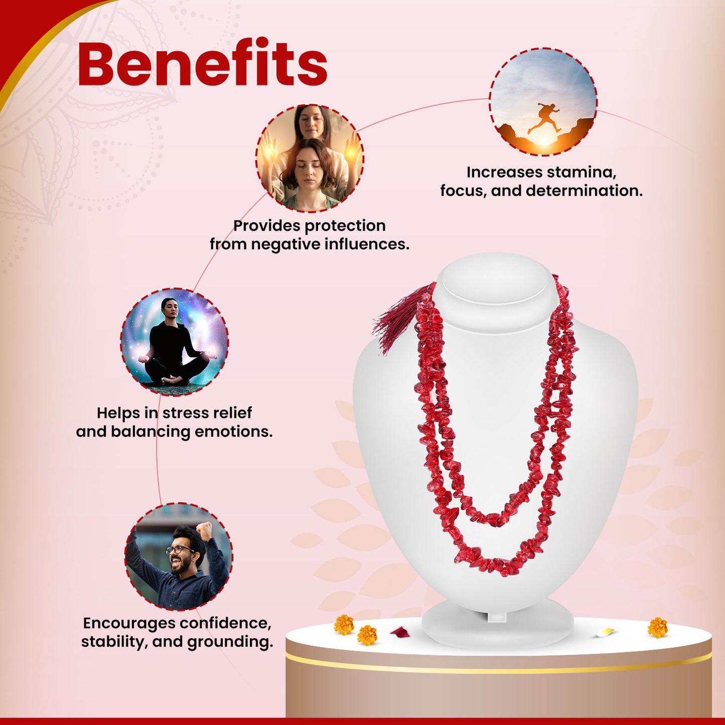 Red Jasper Chips Mala