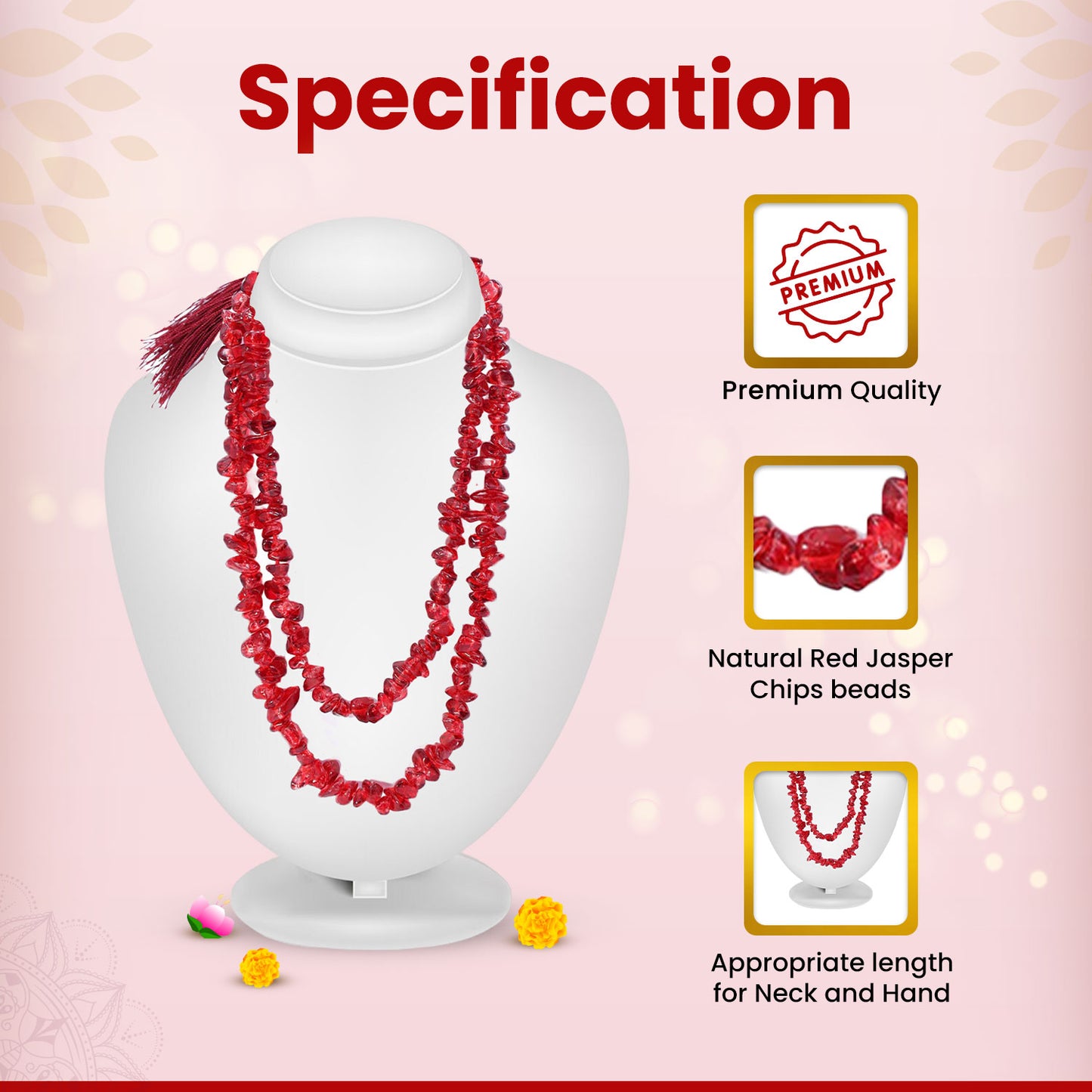 Red Jasper Chips Mala