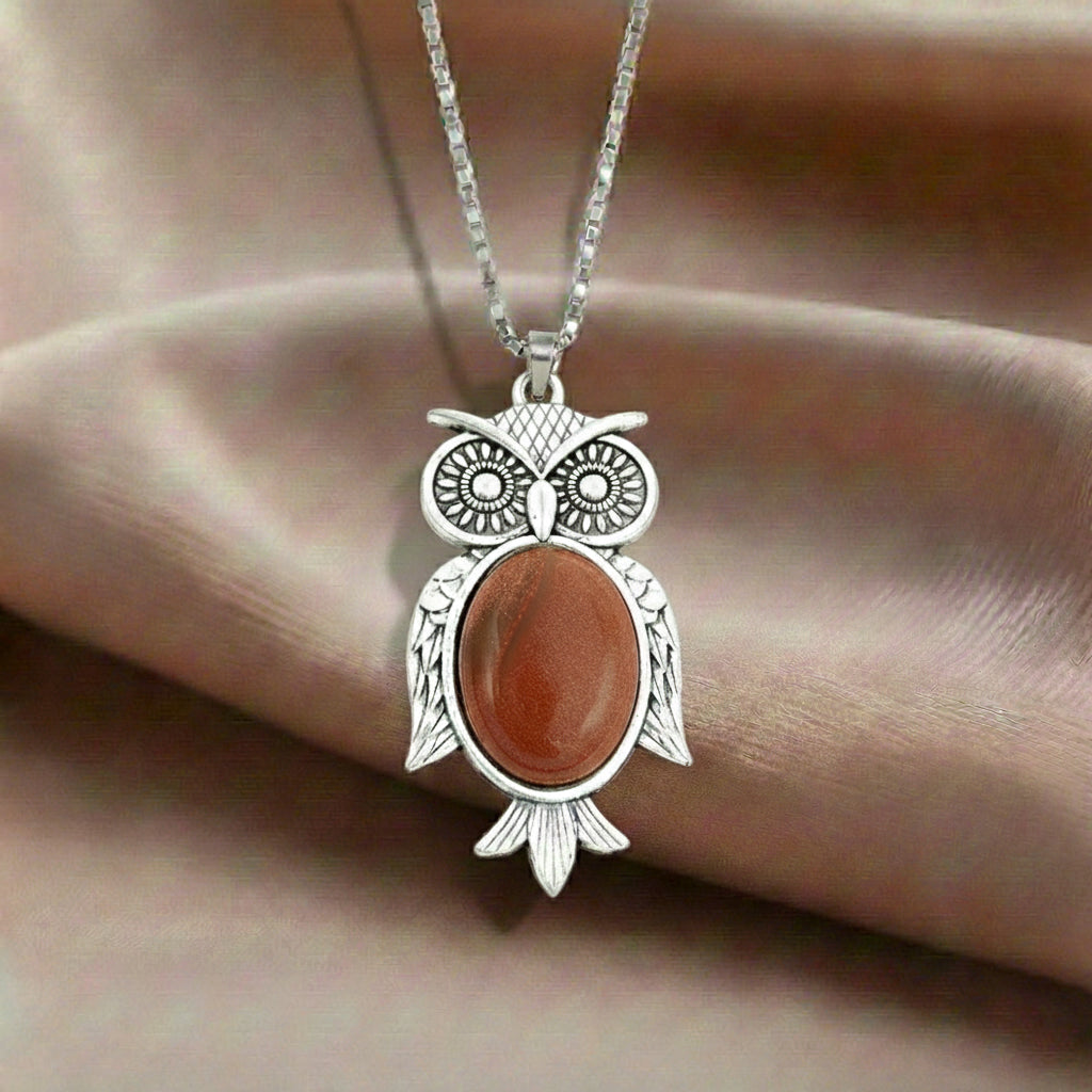 Red Jasper Owl Pendant