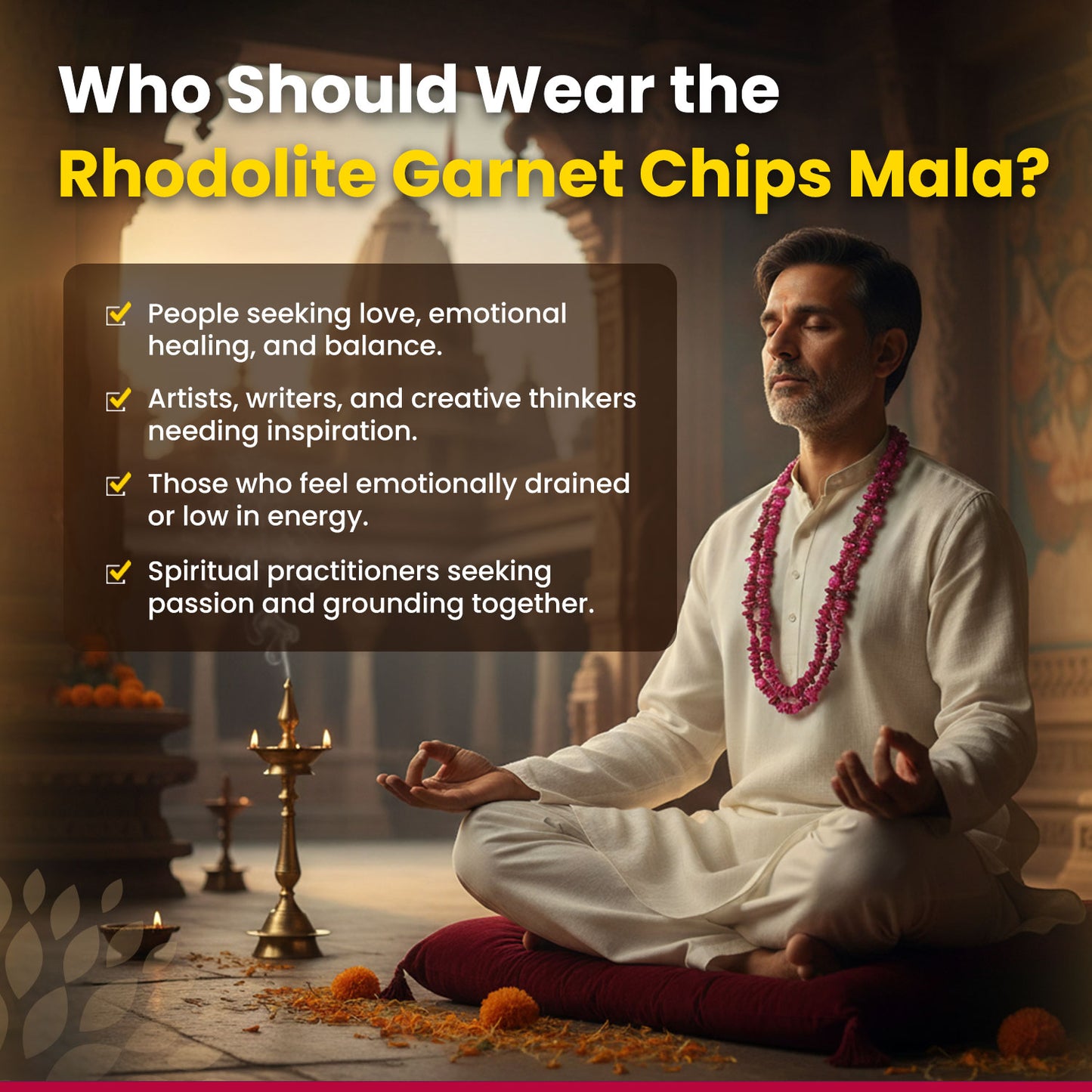 Rhodolite Garnet Chips Mala