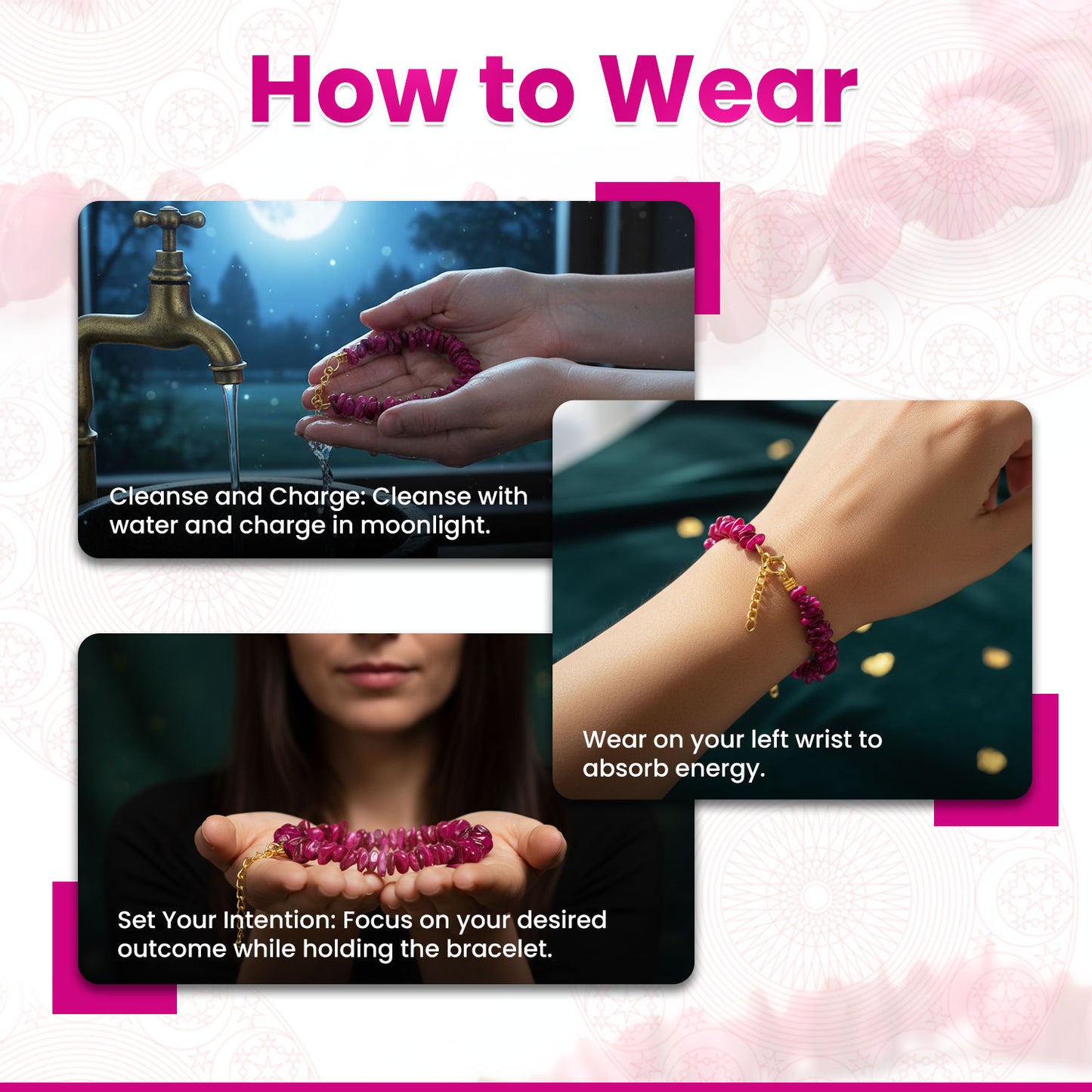 Rhodolite Garnet Chips Bracelet