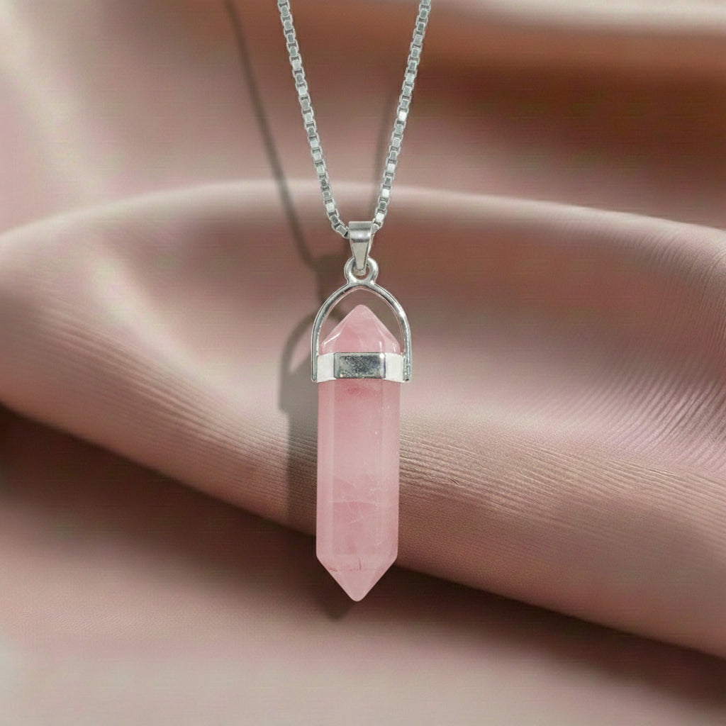 Rose Quartz Candle Crystal Pendant