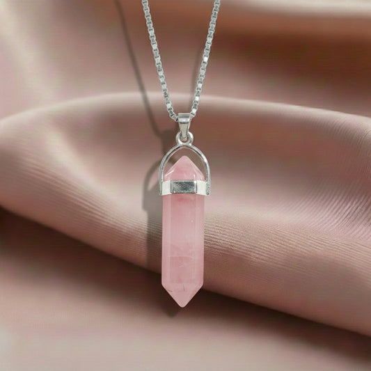 Rose Quartz Candle Crystal Pendant