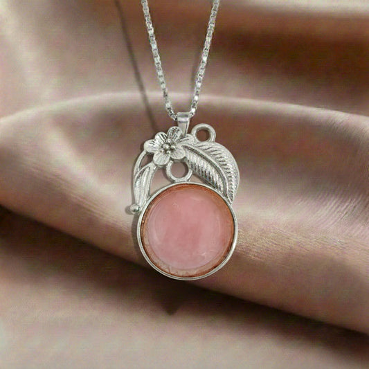 Rose Quartz Round Crystal Pendant