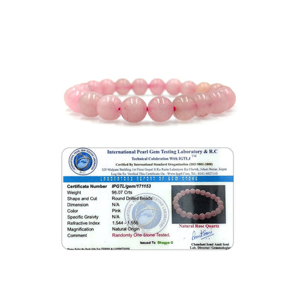 Rose quartz Bracelet For Unconditional Love-(8mm)