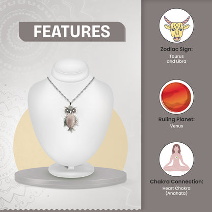 Rose Quartz Owl Pendant