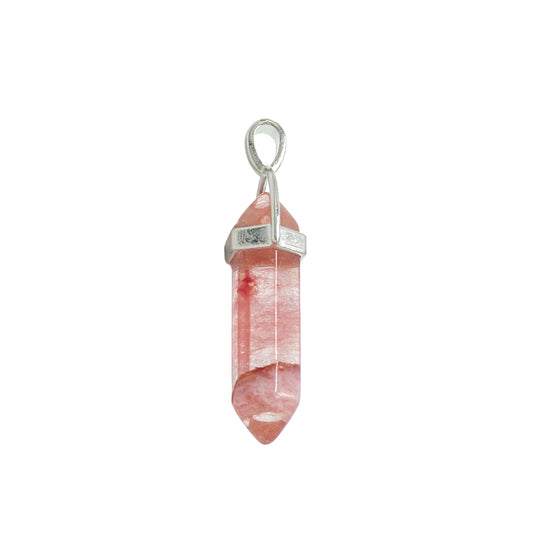 Ruby Quartz Crystal Candle Pendant