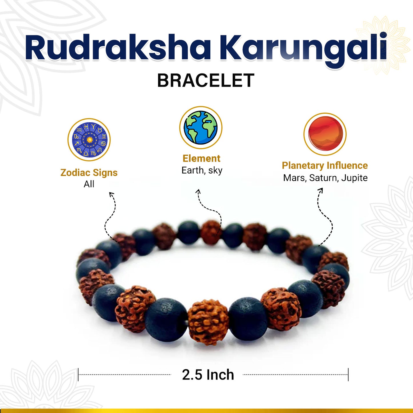 Rudraksha Karungali Bracelet