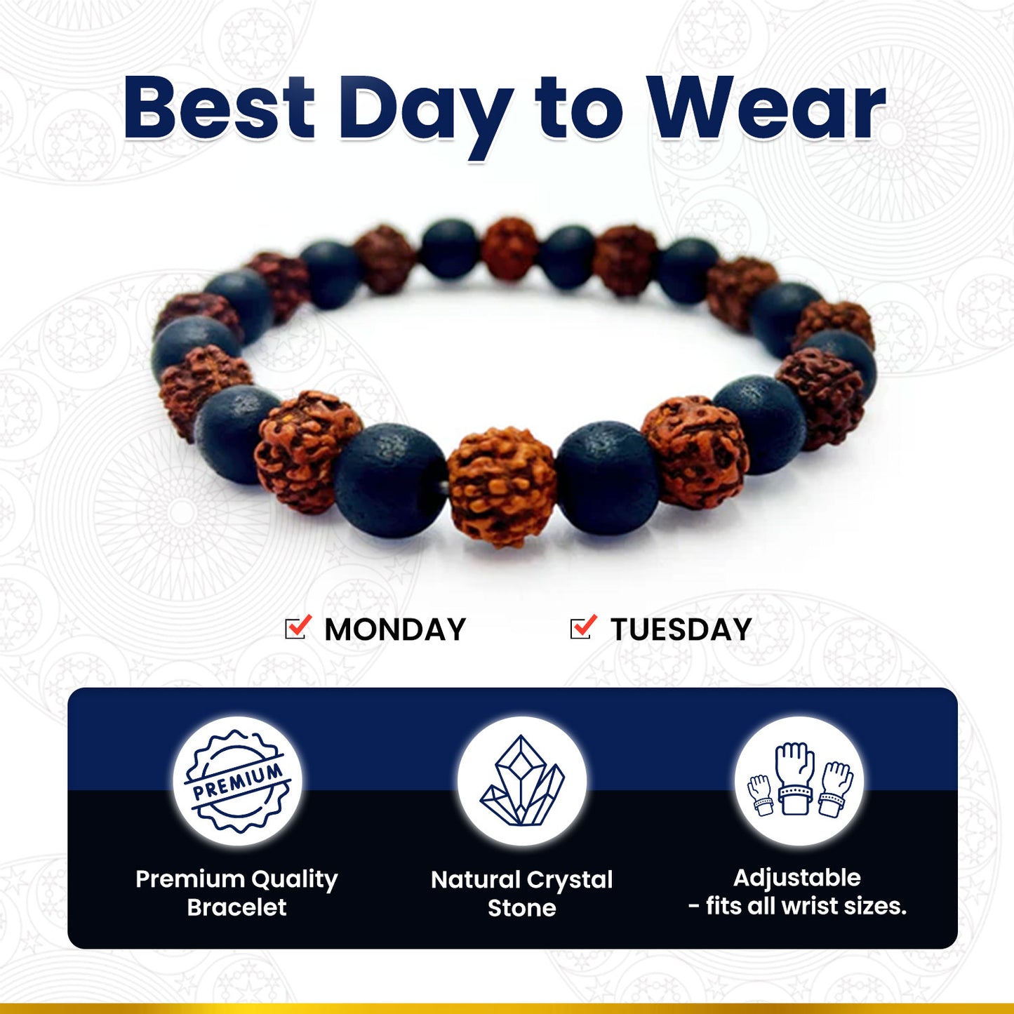 Rudraksha Karungali Bracelet