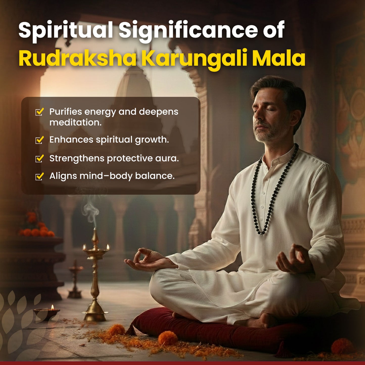 Rudraksha Karungali Mala