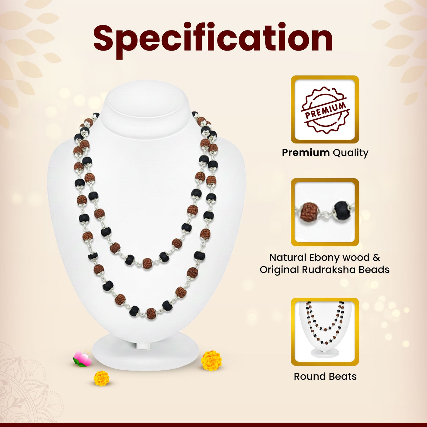 Rudraksha Karungali Mala