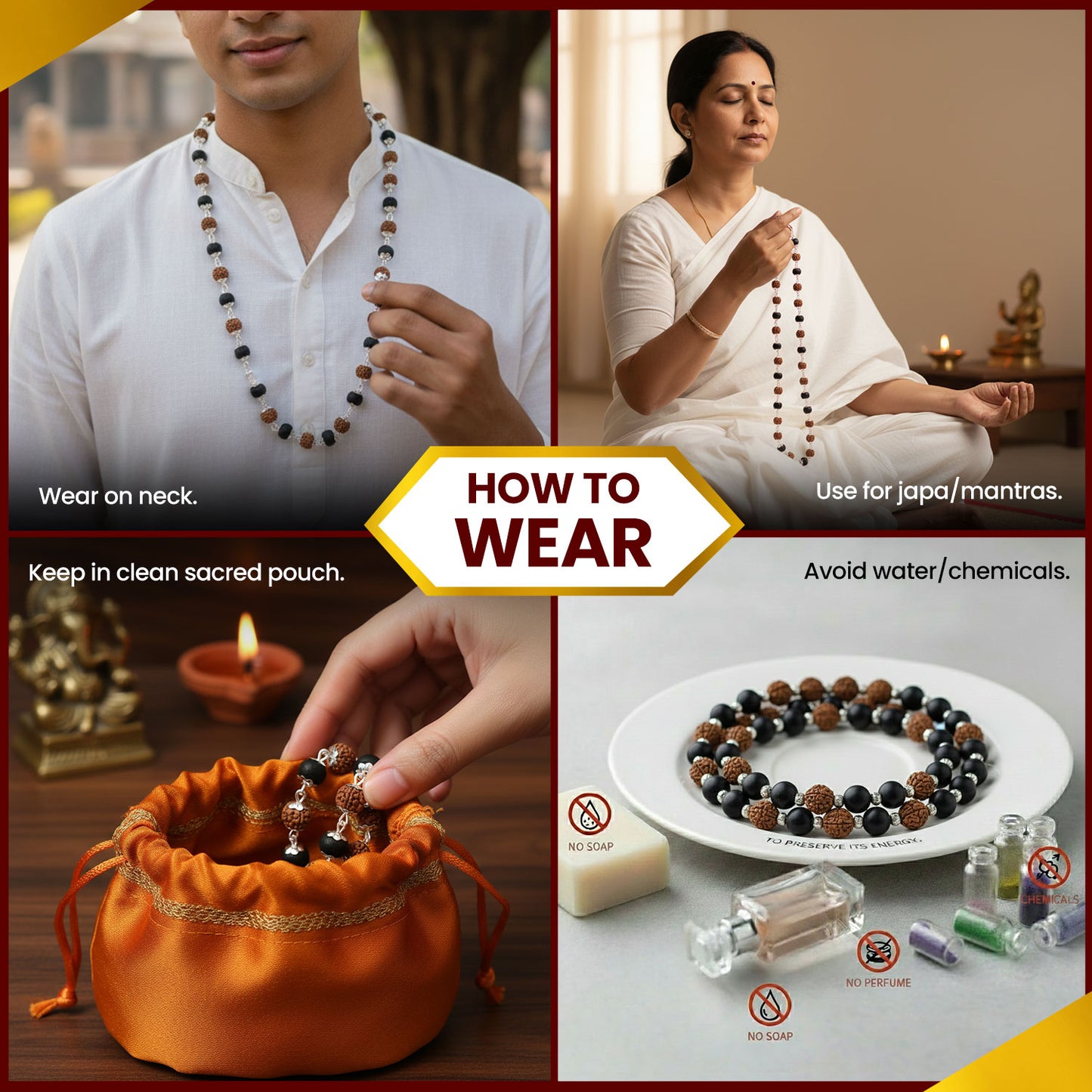 Rudraksha Karungali Mala