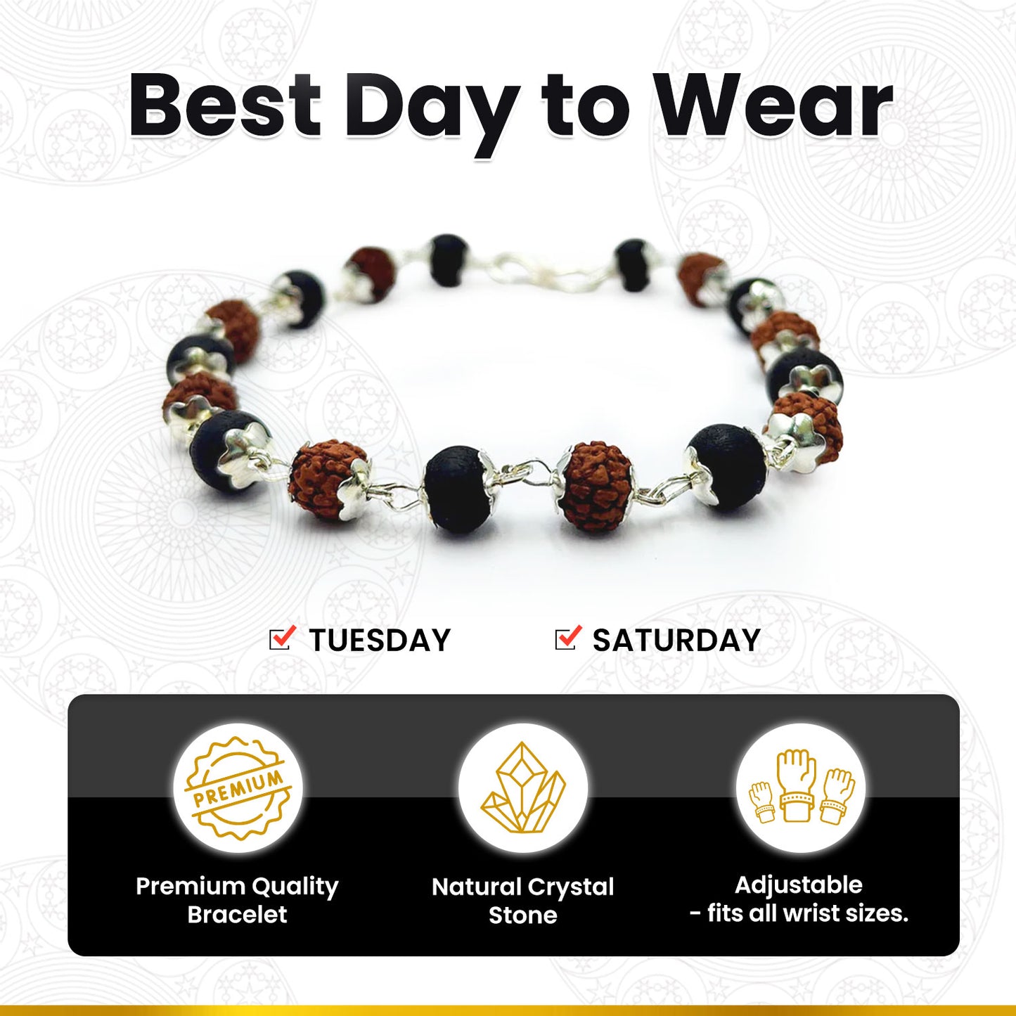 Rudraksha Karungali Silver Capping Bracelets