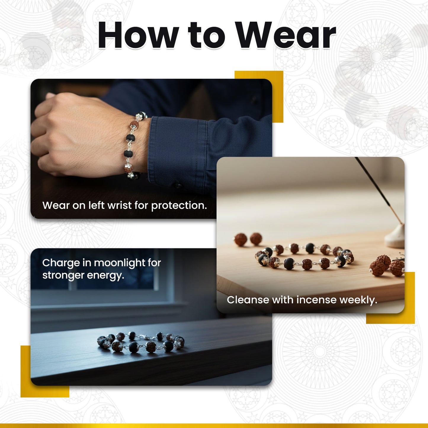 Rudraksha Karungali Silver Capping Bracelets