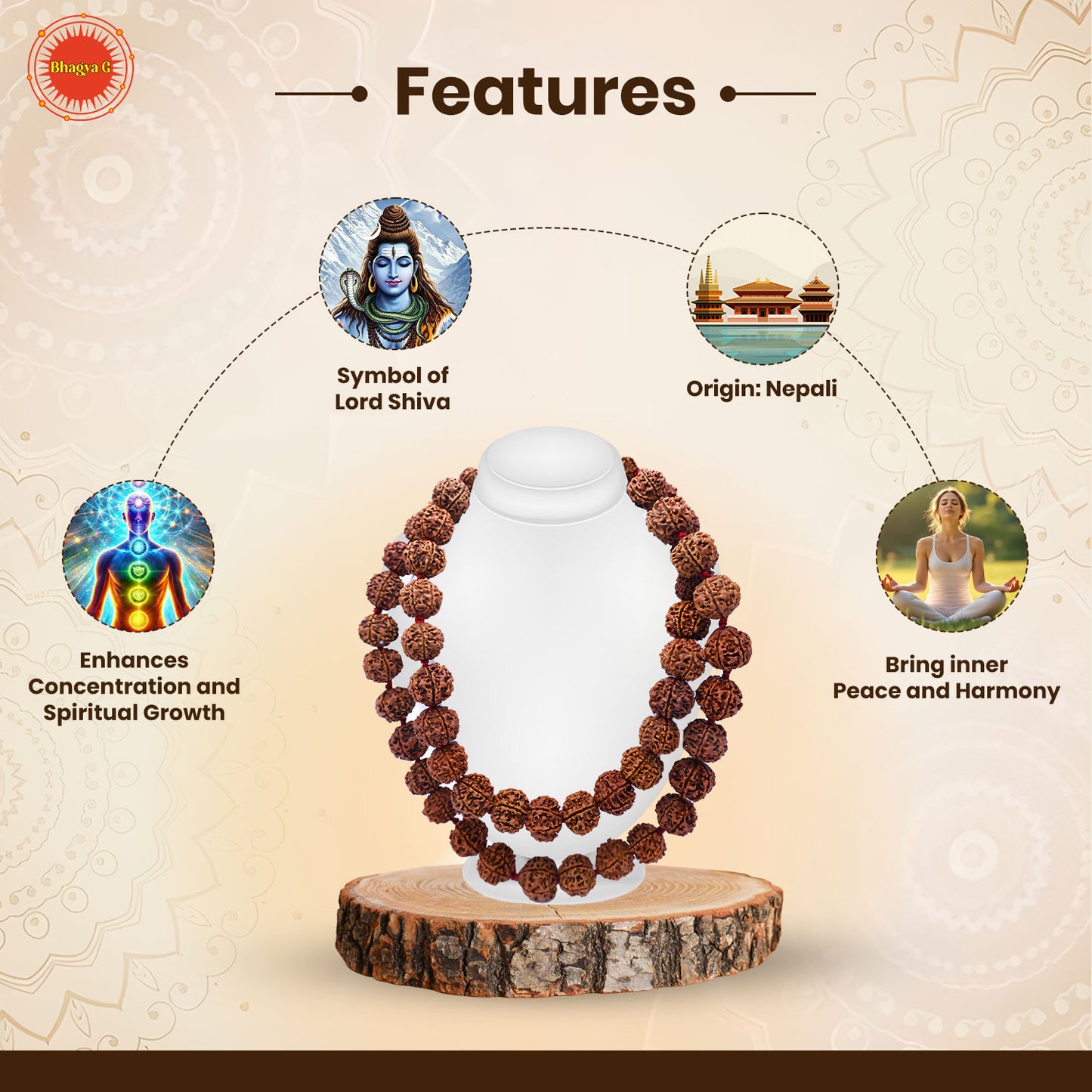 Nepali Rudraksha Mala (54 Beads)