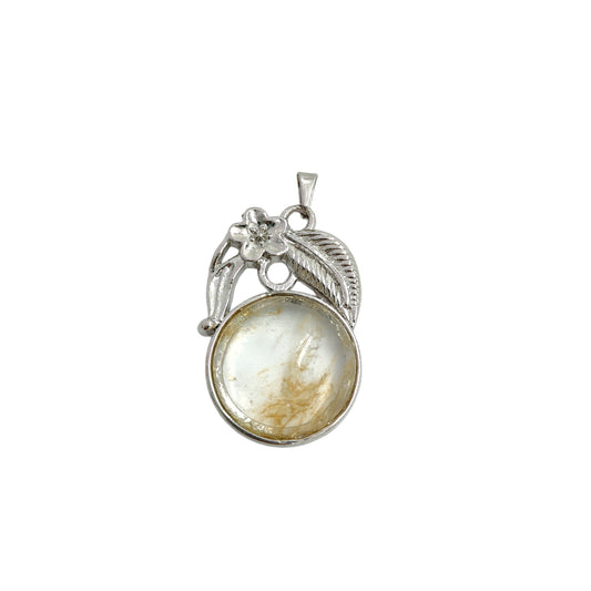 Rutile Crystal Round Pendant