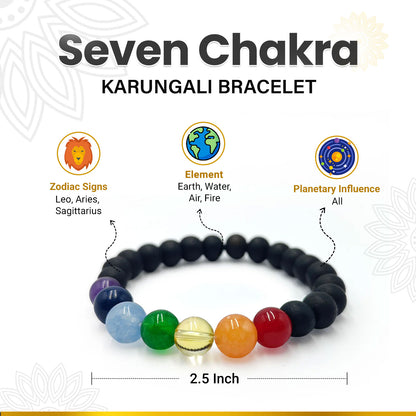 Seven Chakra Karungali Bracelet