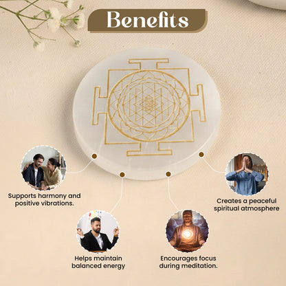 Shree Yantra Selenite Plate