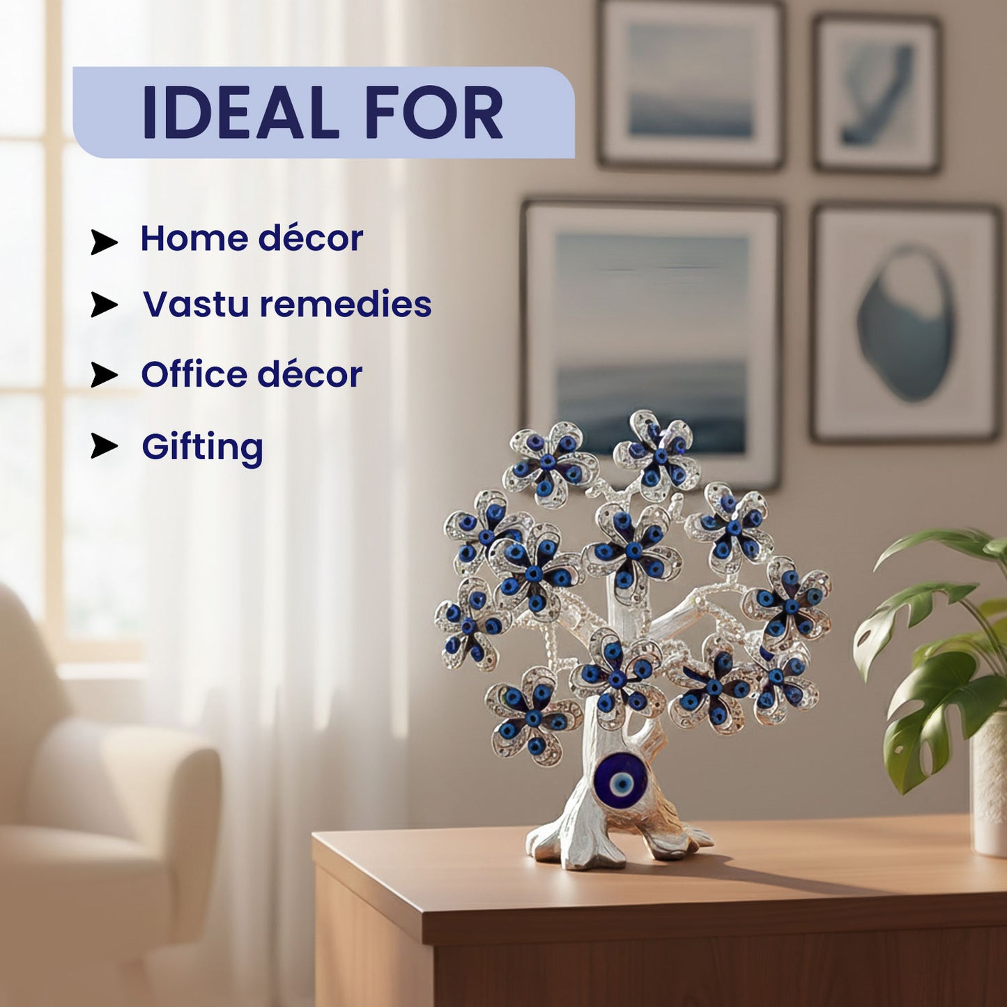 Silver Flower Evil Eye Tree