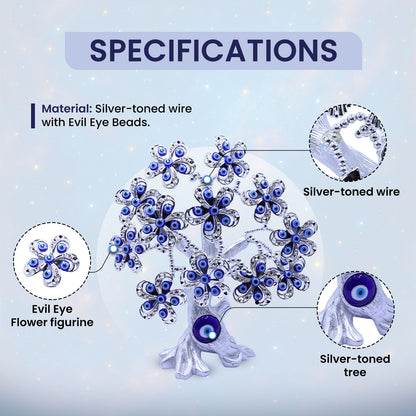Silver Flower Evil Eye Tree