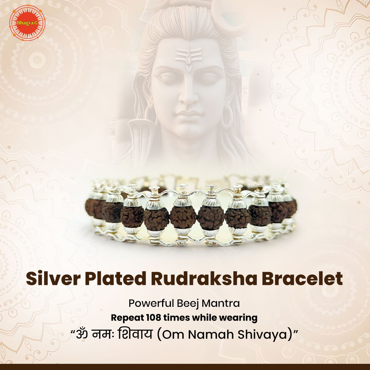Silver Plated Rudraksha Bracelet