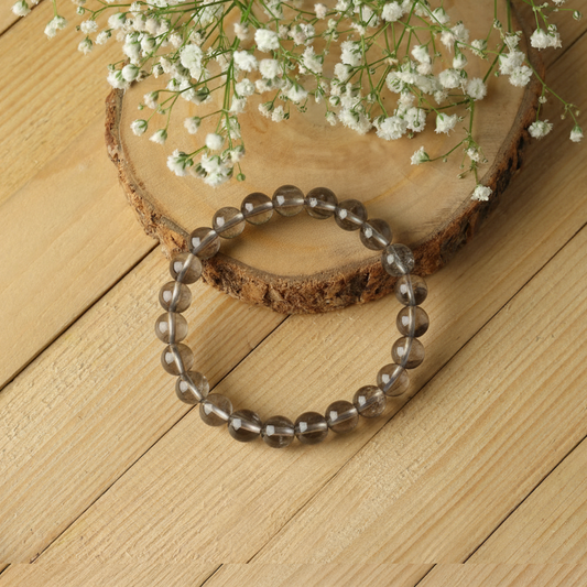 Smoky Quartz Bracelet For Positive Thoughts-(8mm)