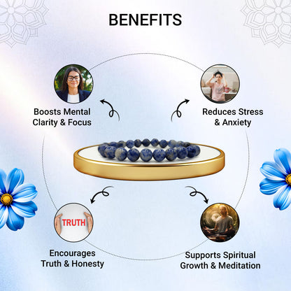 Sodalite Bracelet For Communication & Strengthening Immune System-(8mm)