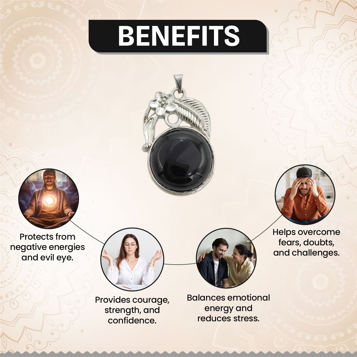 Sulemani Hakik Crystal Round Pendant