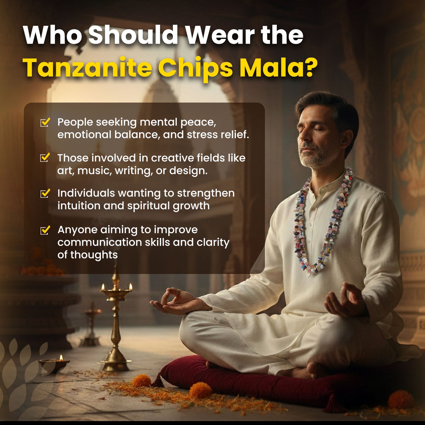 Tanzanite Chips Mala