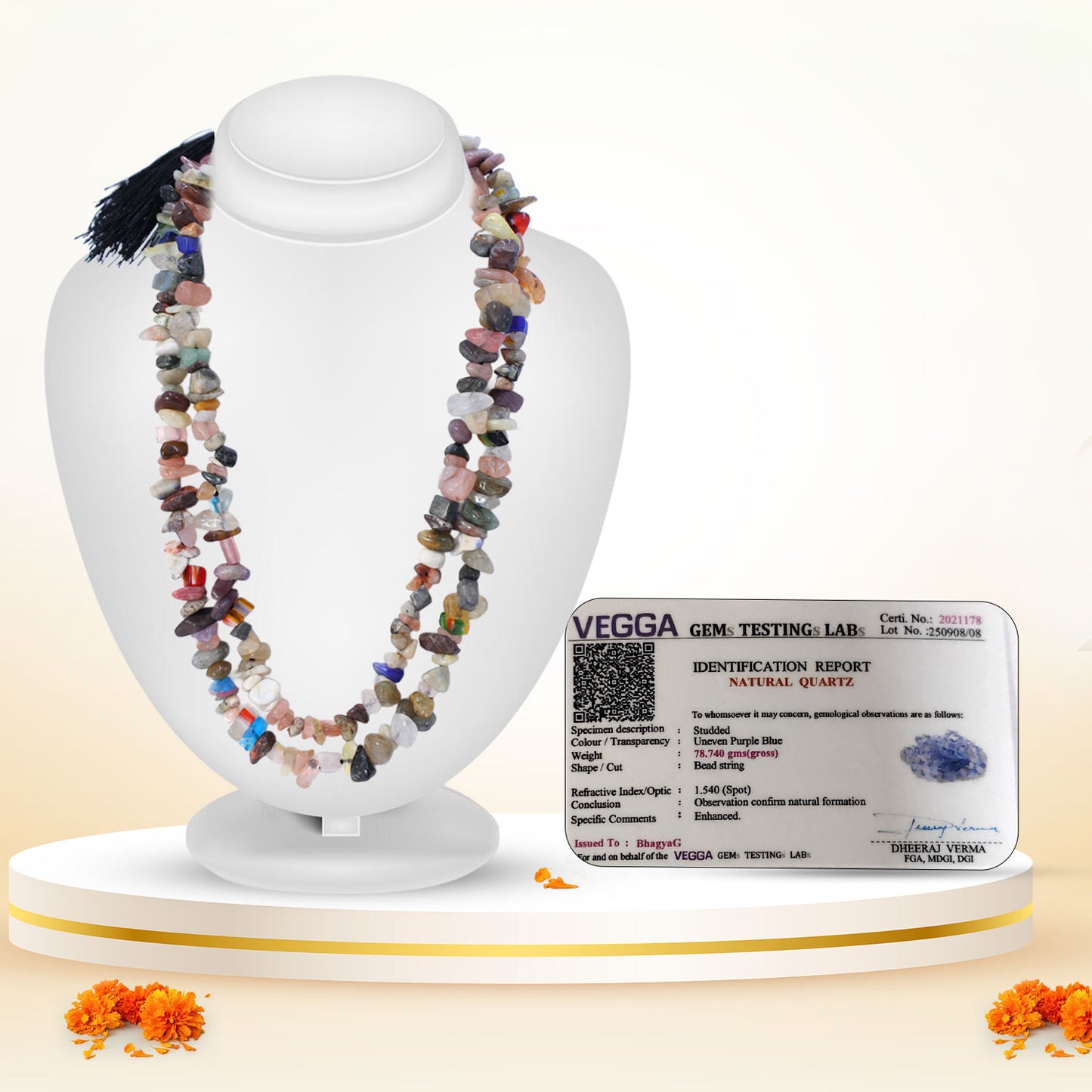 Tanzanite Chips Mala
