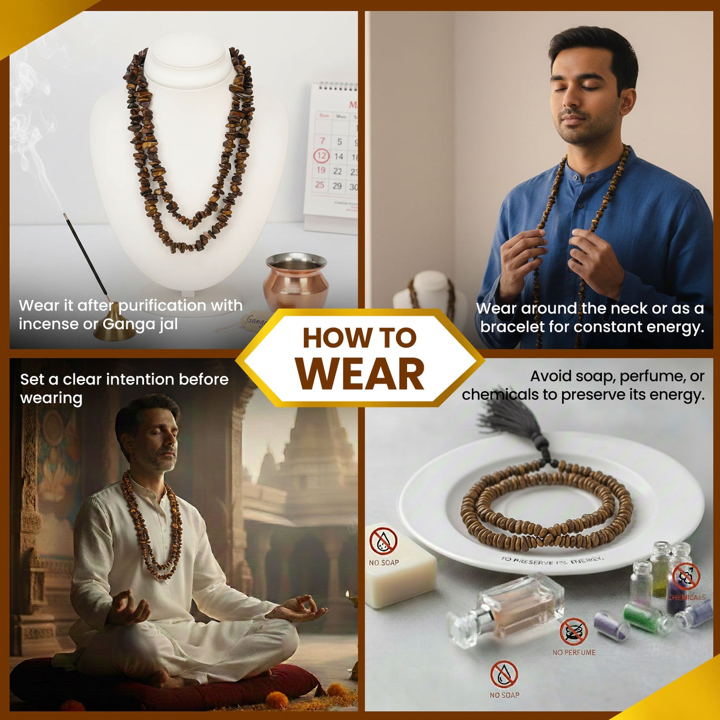 Tiger Eye Chips Mala