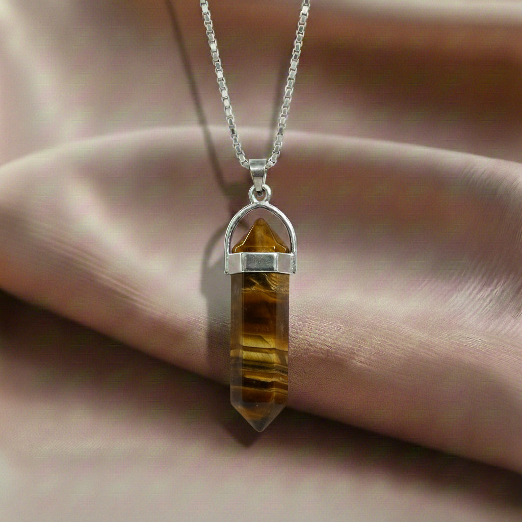 Tiger Eye Crystal Candle Pendant